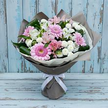 Букет цветов из:  Герберы, Альстромерии и Хризантемы в Верхней Максаковке