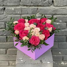 Цветочная композиция из Розы в коробке в Верхней Максаковке