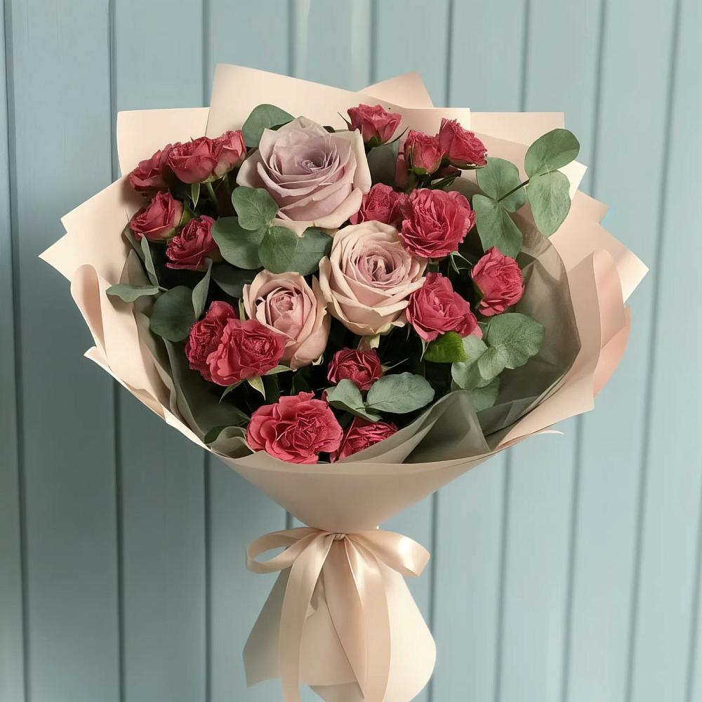 Букет цветов из: Гвоздики и Розы в Верхней Максаковке
