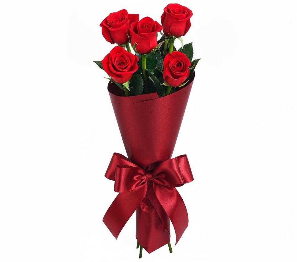 Букет 5 Красных роз Эдлесс Лав в Верхней Максаковке