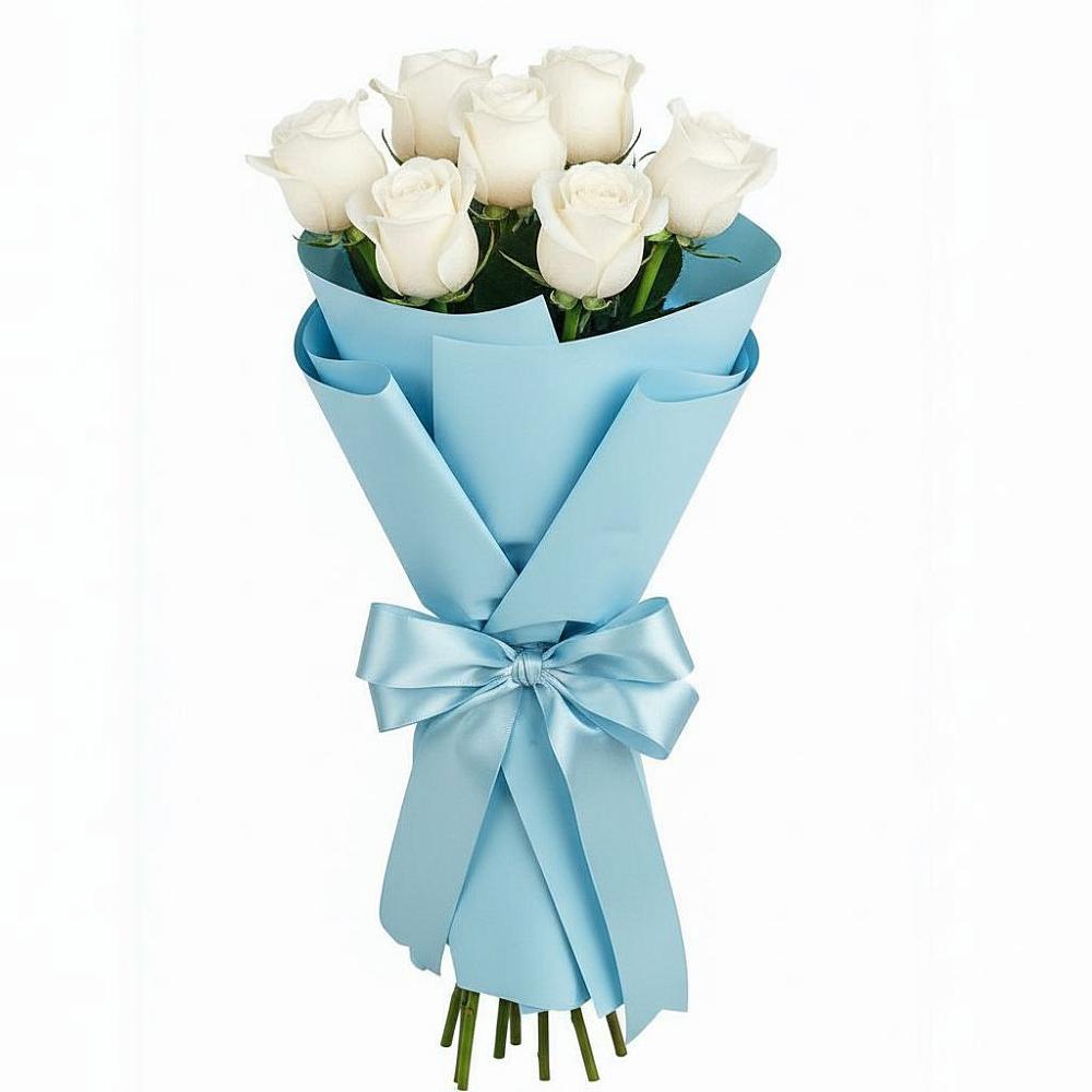 Букет 7 белых роз Проуд в Верхней Максаковке