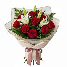 Букет цветов из:  Лилии и Розы в Верхней Максаковке