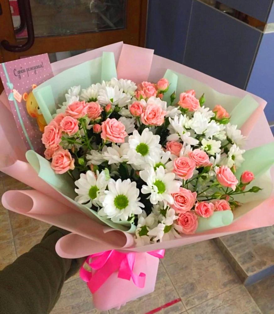 Букет цветов из: Розы и Хризантемы в Верхней Максаковке