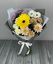 Букет цветов из:  Розы, Герберы и Хризантемы #REPLACE_PRED# Верхней Максаковке