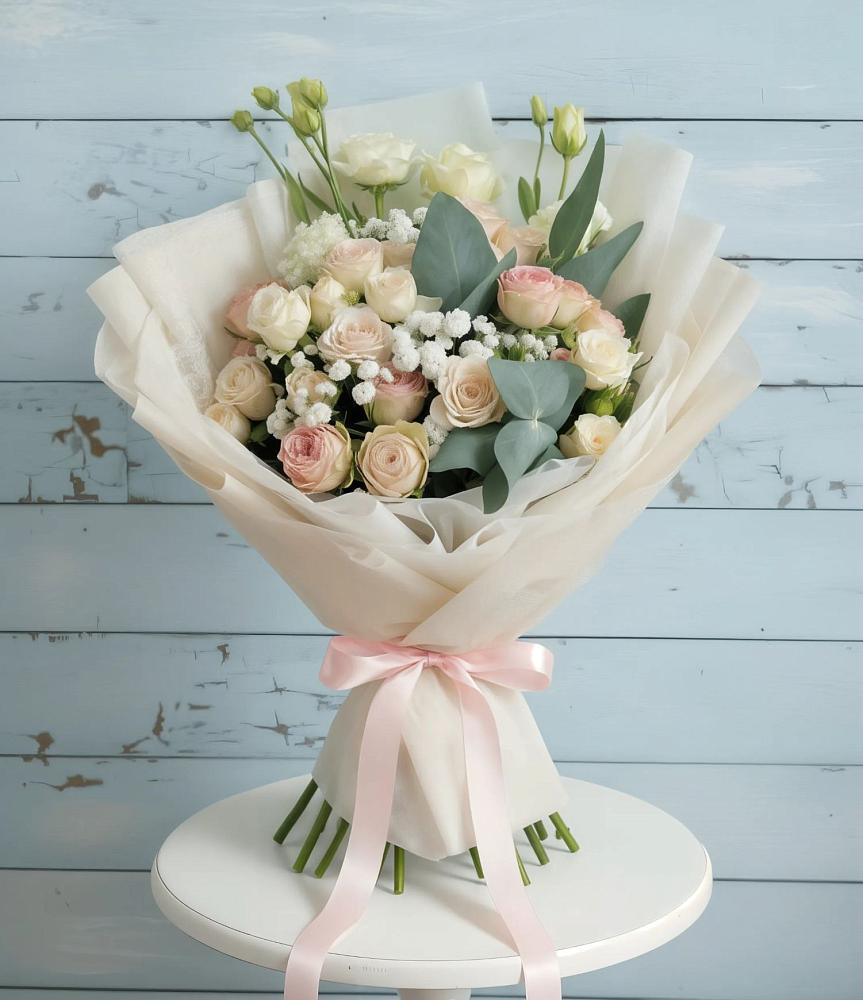 Букет цветов из: Розы и Лизиантусы в Верхней Максаковке