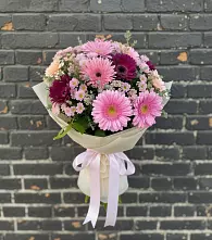 Букет цветов из:  Герберы и Хризантемы #REPLACE_PRED# Верхней Максаковке