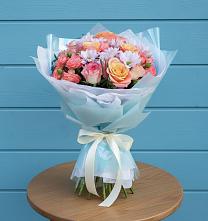 Букет цветов из:  Хризантемы и Розы в Верхней Максаковке